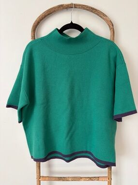 Maeve Mock Neck Short Sleeve Sweater